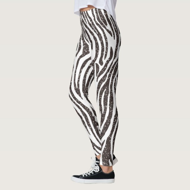 Black and White Zebra Print Leggings (Left)