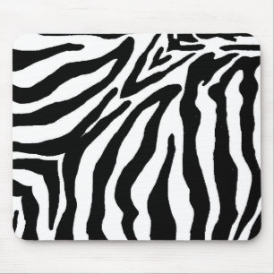Black and White Zebra Print Mouse Pad