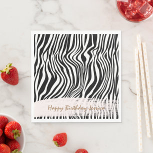 Black and White Zebra Print    Napkin