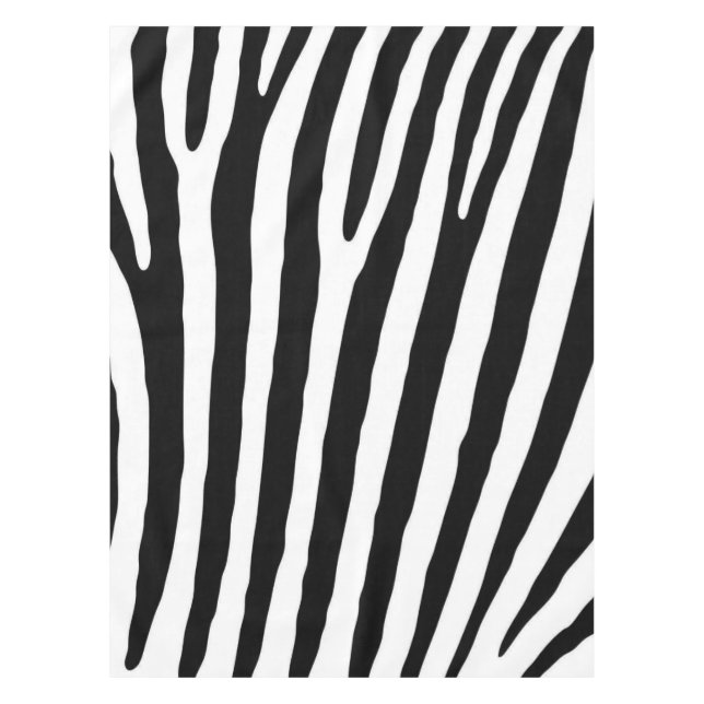 Black and White Zebra Print Pattern Tablecloth (Front)