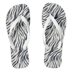 Black and White Zebra Print Pattern Thongs