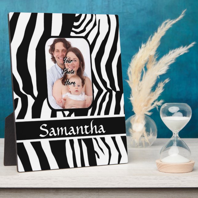 Black and white zebra print plaque (Side)