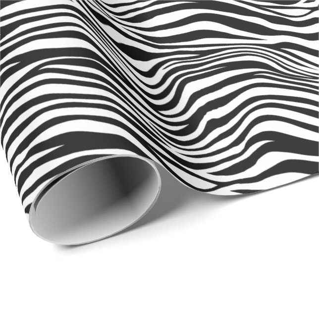 Black and White Zebra Print Stripes Wrapping Paper (Roll Corner)