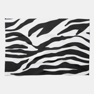 Black and white zebra print tea towel