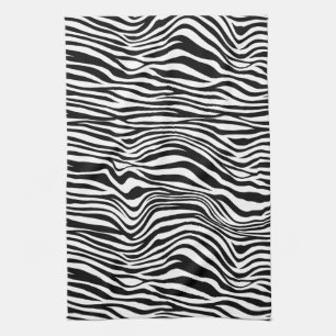Black and White Zebra Print Tea Towel