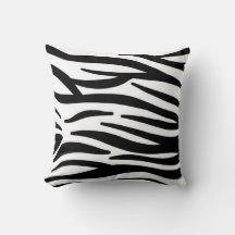 Black and White Zebra Print Throw Pillow