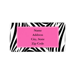 Black and White Zebra Print with Hot Pink Label