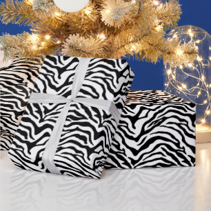 Black and white zebra print wrapping paper