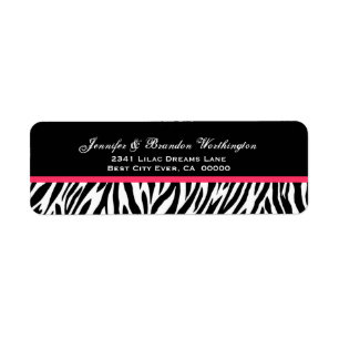 Black and White Zebra Return Address Label