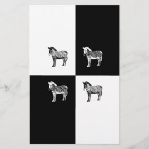 Black and white zebra stationery