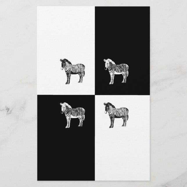 Black and white zebra stationery (Front)
