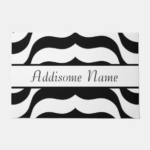 black and white zebra stripe pattern modern pillow doormat