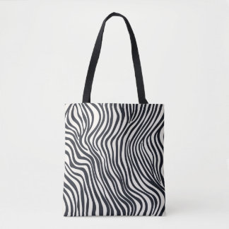 Black and White Zebra Stripe Pattern Tote Bag