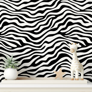 Black and White Zebra Stripe Wallpaper
