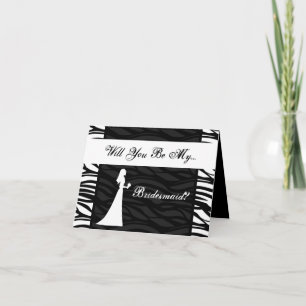 Black and White Zebra Stripe, Wedding Party Invite