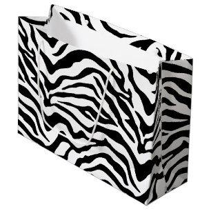 Black and white zebra striped large gift bag