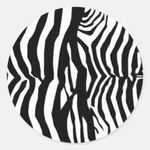 Black And White Zebra Stripes Classic Round Sticker