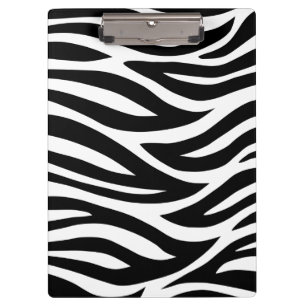 Black and White Zebra Stripes Clipboard