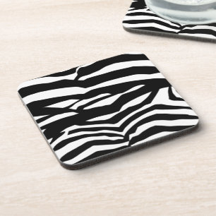 Black And White Zebra Stripes Coaster