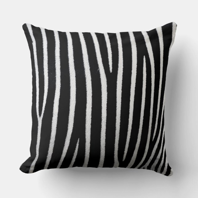 Black and white zebra stripes cushion (Front)