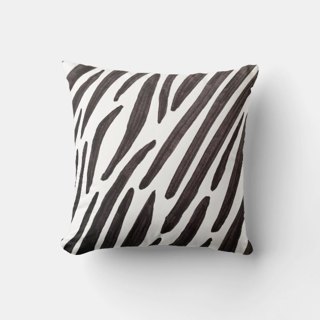 Black and white zebra stripes cushion (Front)