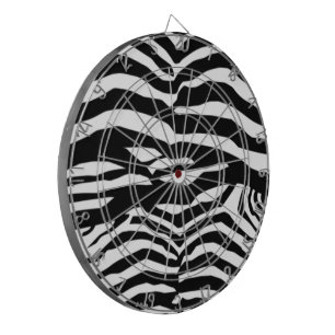 Black And White Zebra Stripes Dartboard