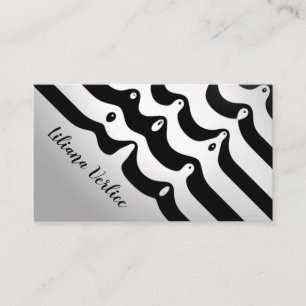 Black and White Zebra Stripes Makeup Business Card