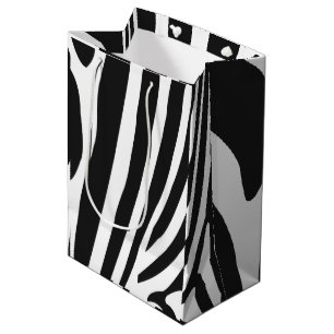 Black and White Zebra Stripes Pattern Medium Gift Bag