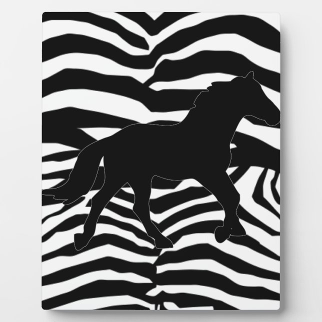 Black And White Zebra Stripes Plaque (Front)