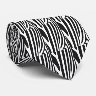 Black and White Zebra Stripes  Tie