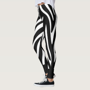 Black and White Zebra Stripes with Bold Solid Leggings