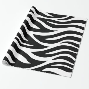 Black and White Zebra Stripes Wrapping Paper