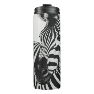 BLACK AND WHITE ZEBRA THERMAL TUMBLER