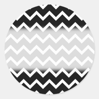 Black and White Zig Zag Pattern. Classic Round Sticker