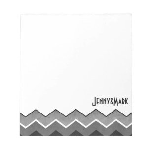 Black and White Zig Zag Pattern Notepad