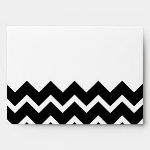Black and White Zig Zag Pattern. Part Plain. Envelope