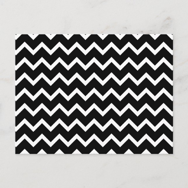 Black and White Zig Zag Pattern. Postcard (Front)