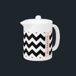 Black and White Zigzag, Chevron Pattern, Your Name<br><div class="desc">Elegant,  stylish and sophisticated zigzag (chevron) pattern in black and white colour. Modern and trendy gift,  perfect for the zigzag lover in your life. Personalise by adding your name,  nickname,  monogram or initials.</div>