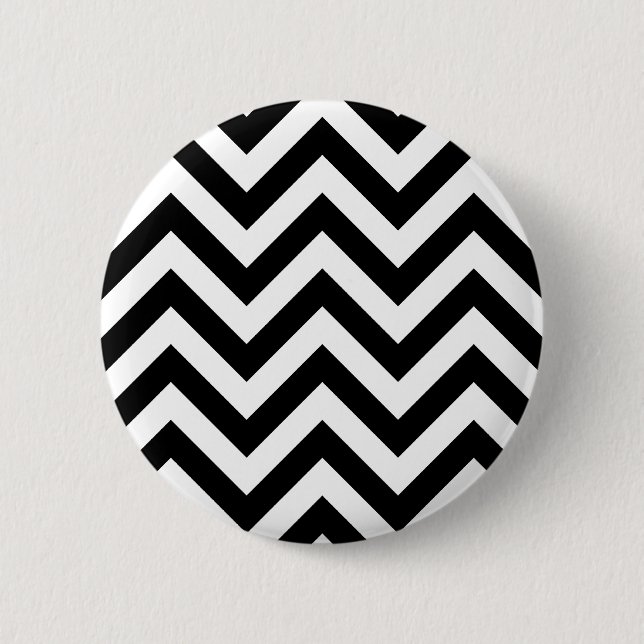 Black and white  Zigzag Chevrons Pattern 6 Cm Round Badge (Front)