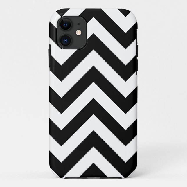 Black and white  Zigzag Chevrons Pattern Case-Mate iPhone Case (Back)