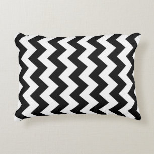Black and White Zigzag Decorative Cushion