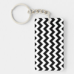 Black and White Zigzag Key Ring
