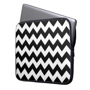 Black and White Zigzag Laptop Sleeve