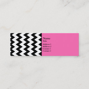 Black and White Zigzag Mini Business Card