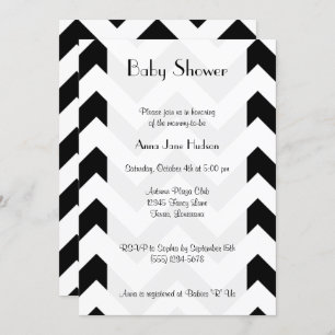 Black and White Zigzag Pattern, Baby Shower Invitation