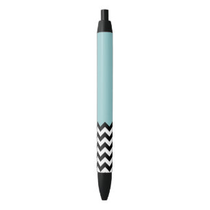 Black and White Zigzag Pattern, Chevron, Blue Black Ink Pen