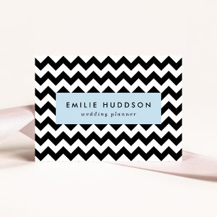 Black and White Zigzag Pattern, Chevron Pattern Business Card