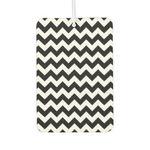 Black and White Zigzag Pattern, Chevron Pattern Car Air Freshener