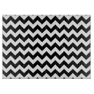 Black and White Zigzag Pattern, Chevron Pattern Cutting Board