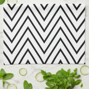 Black and White ZigZag {pick your colour} Tea Towel
